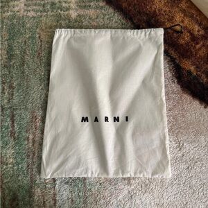 Marni Dust Bag 100% Cotton Logo Drawstring Resort Travel